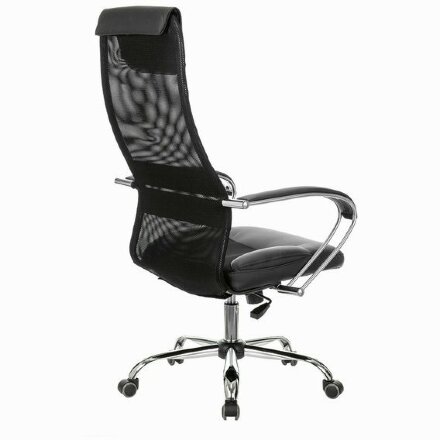 Кресло офисное BRABIX PREMIUM &quot;Stalker EX-608 CH&quot;, хром, ткань-сетка/кожзам, черное, 532091 Черный