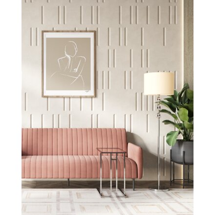 Журнальный столик 50*32 БОСТОН прозрачное стекло сталь серебро 