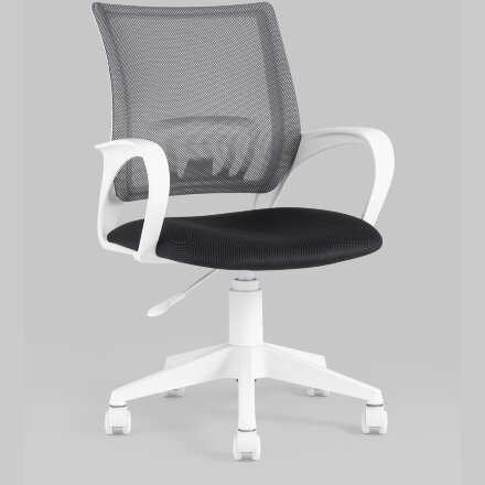 Кресло офисное TopChairs ST-BASIC-W серый крестовина пластик белый 