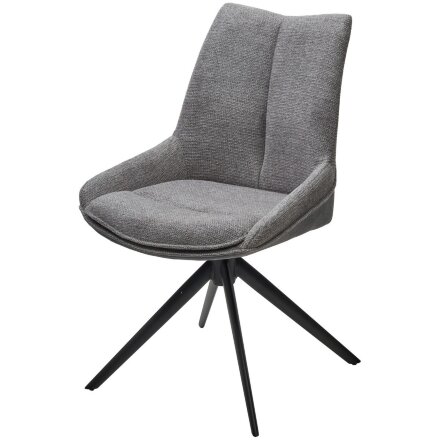 Стул OSKAR 360 град. поворот. KN01-03 Серый/ BZ1046-02 Темно-серый/ Черный, ®DISAUR 
